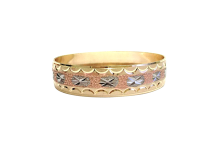 Tri Tone Plated | Laser Bangles